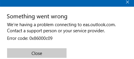 Fix Windows 10 mail app error 0x86000c09 Fix Windows 10 mail app error 0x86000c09