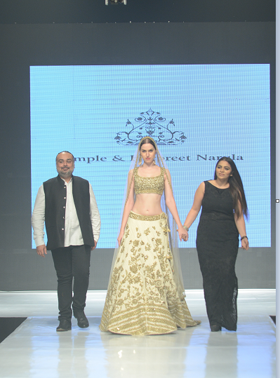Rimple and Harpreet Narula with showstopper Rimple and Harpreet Narula with showstopper