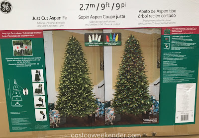 GE 9ft Pre-lit LED Just Cut Aspen Fir Artificial Christmas Tree | Costco Weekender