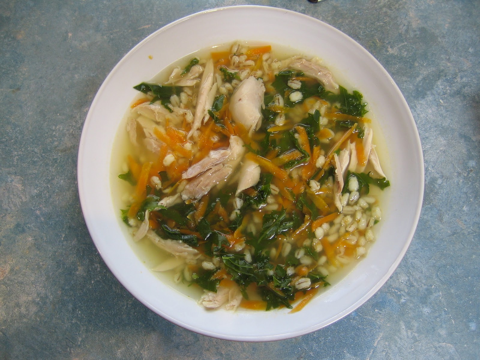 Ali's Soup Kitchen Chicken and kale broth
