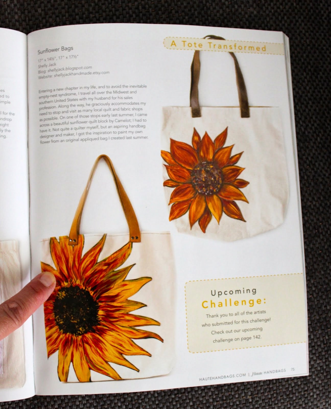 My Sunflower Tote in Haute Handbags!