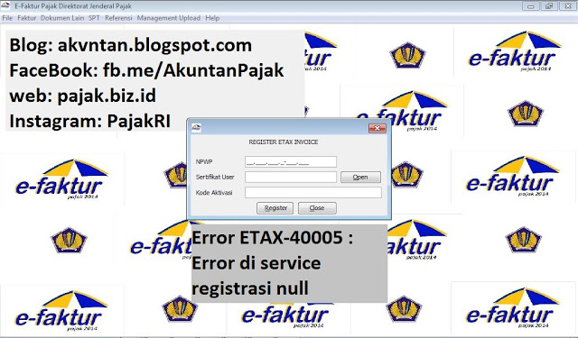 Cara Instal Efaktur Error ETAX40005 Error service