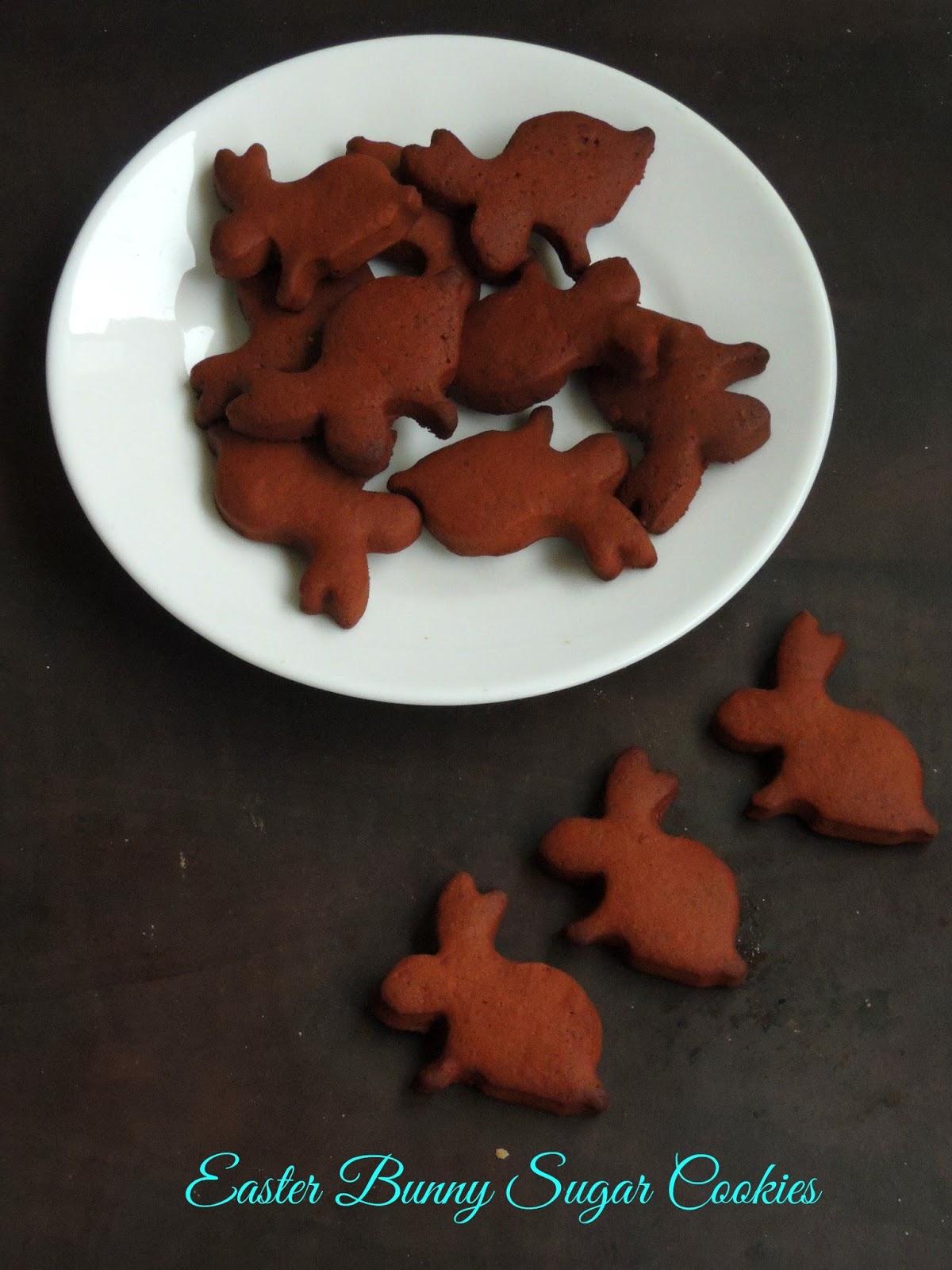 Priya's Versatile Recipes Easter Bunny Chocolate Sugar Cookies