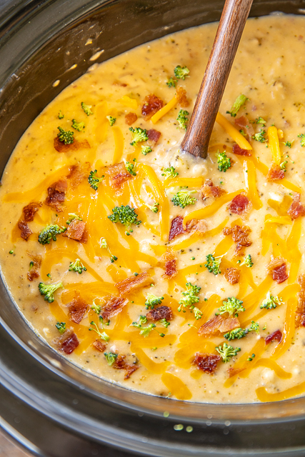 Slow Cooker Crack Potato and Broccoli Cheese Soup - this soup should come with a warning label! SO good! LOADED with cheddar, bacon and ranch!! Everyone went back for seconds! Potatoes, cream of broccoli cheese soup, broccoli, cream cheese, chicken broth, cheddar, bacon and ranch. So simple to make. Just dump everything in the slow cooker and dinner is done! #crockpot #slowcooker #bacon #soup #broccolicheese #potatoes Slow Cooker Crack Potato and Broccoli Cheese Soup - this soup should come with a warning label! SO good! LOADED with cheddar, bacon and ranch!! Everyone went back for seconds! Potatoes, cream of broccoli cheese soup, broccoli, cream cheese, chicken broth, cheddar, bacon and ranch. So simple to make. Just dump everything in the slow cooker and dinner is done! #crockpot #slowcooker #bacon #soup #broccolicheese #potatoes