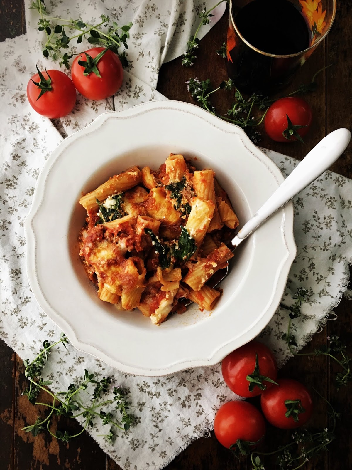 sweetsugarbean Baked Rigatoni With Sausage, Ricotta and Swiss Chard