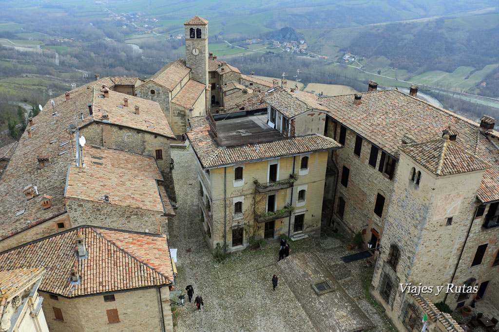 Vistas desde del castillo de Vigoleno, Piacenza, Italia