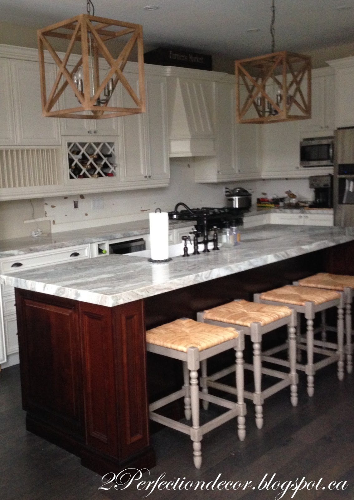 2Perfection Decor Adding Wood Planks to our Kitchen Island