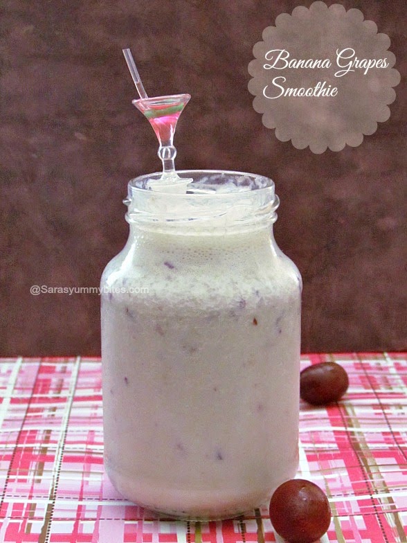 Banana Grapes Smoothie SarasYummyBites
