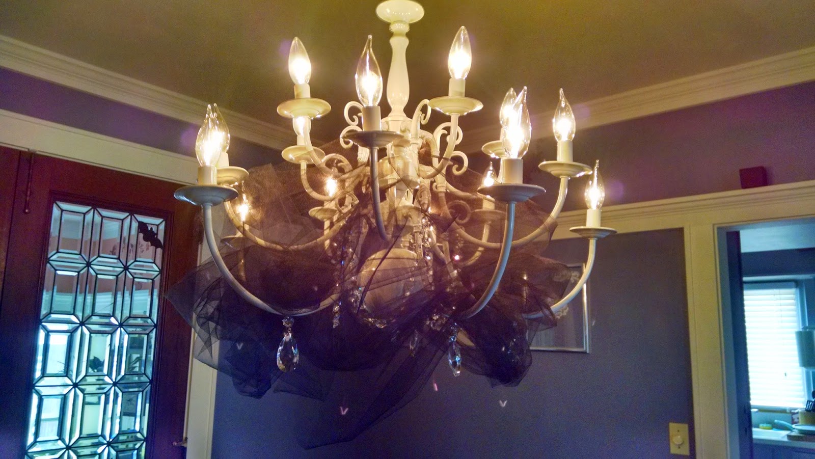 Courtney�s Ideas ♫ Add Tulle to a Chandelier or Mirror for Halloween