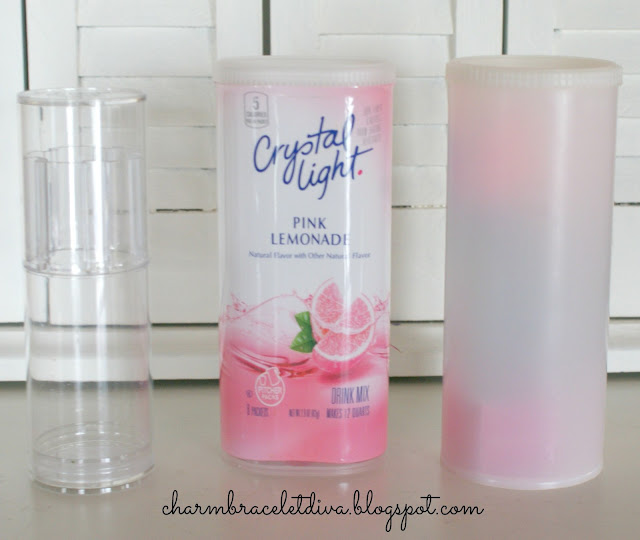 pink lemonade Crystal Light plastic container