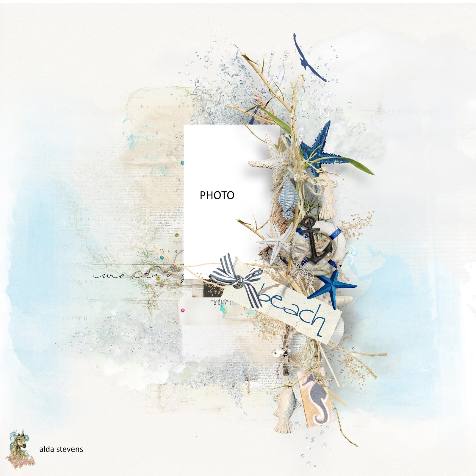 Flying Unicorn: Mojo Monday Scrapbook Sketch