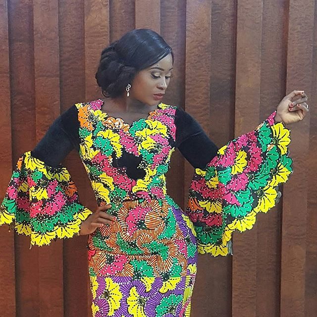 long flay gown styles for materials