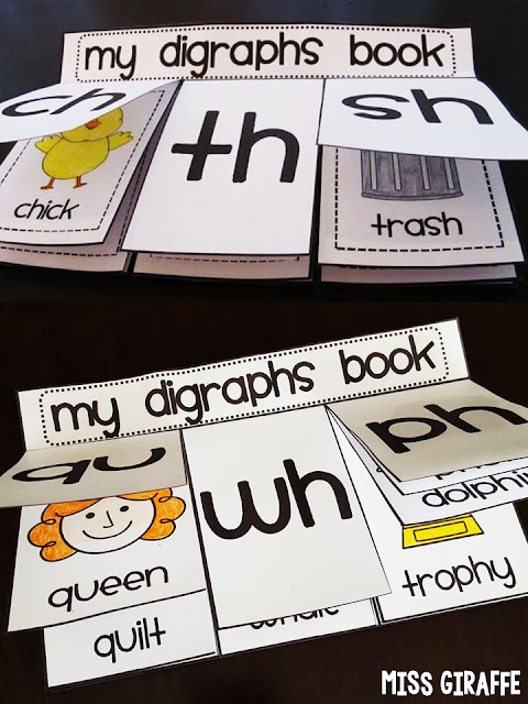 Digraphs books that are super fun to make as digraph word sort activities