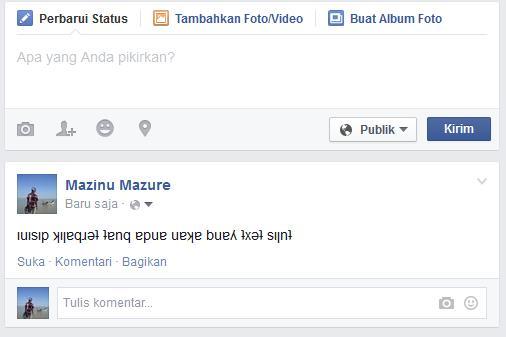 cara membuat status terbalik di facebook cara membuat status terbalik di facebook