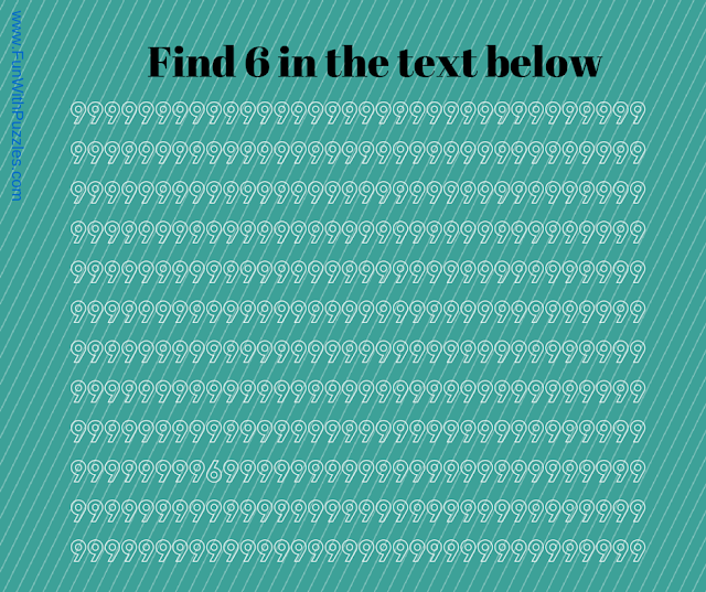 Brain Teaser to find 6 in given pattern of 9s