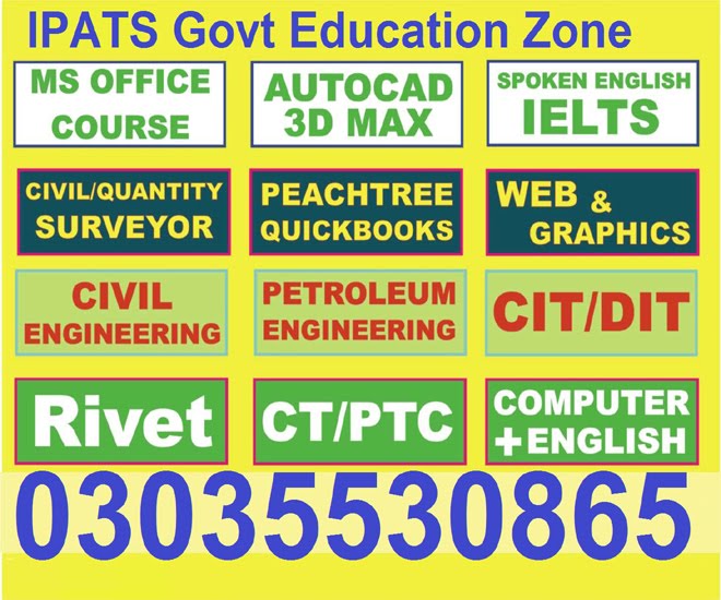 Civil Engineering Course IPATS Govt Recognized +923035530865,3219606785  Civil engineering course i