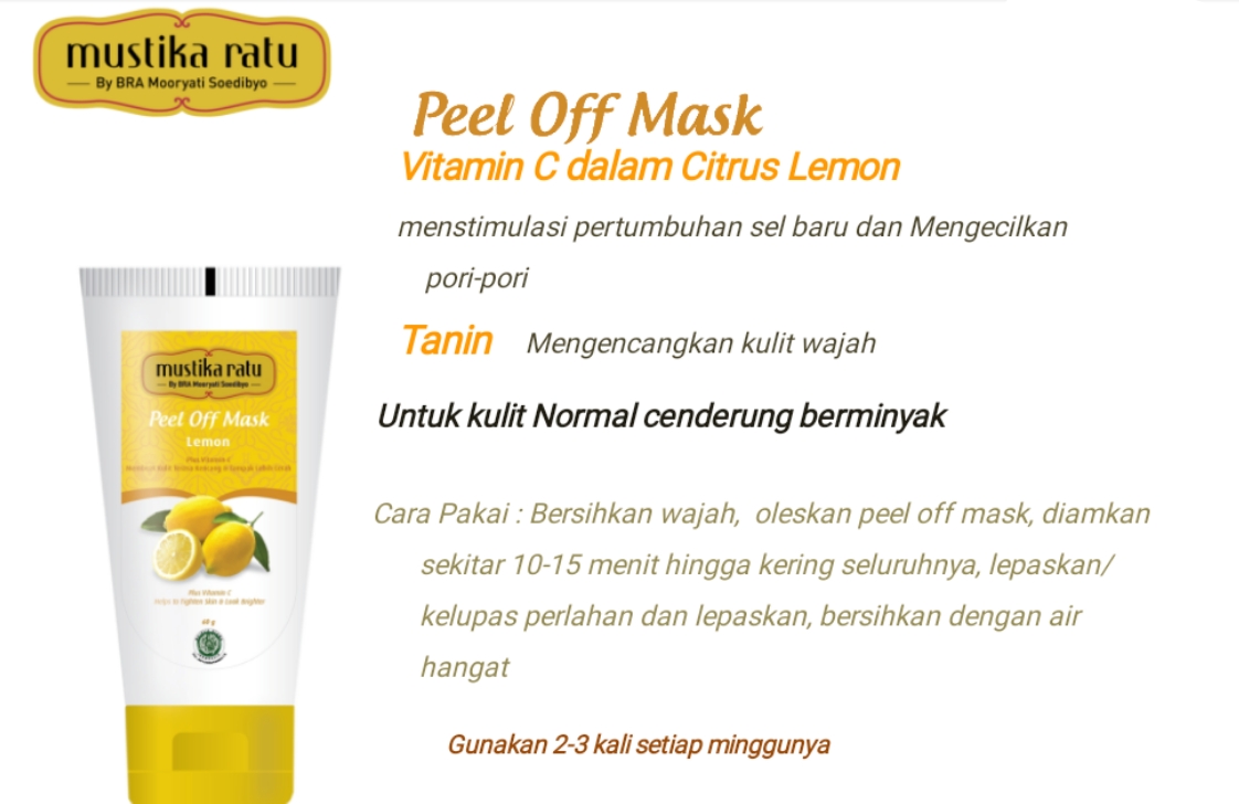 Review Mustika Ratu Face Peeling Gel & Peel Off Mask Lemon