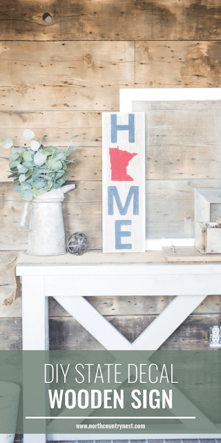 diy state decal wooden sign