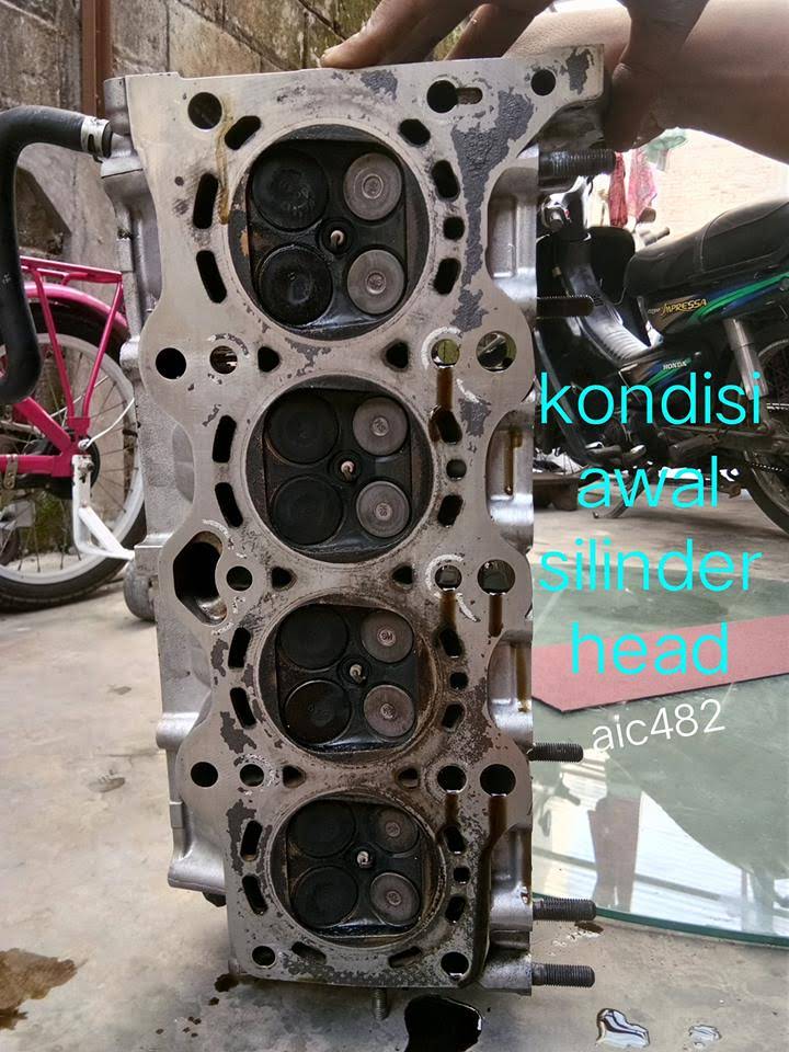 Share turun mesin dan proses scrub cylinder head yang tidak rata