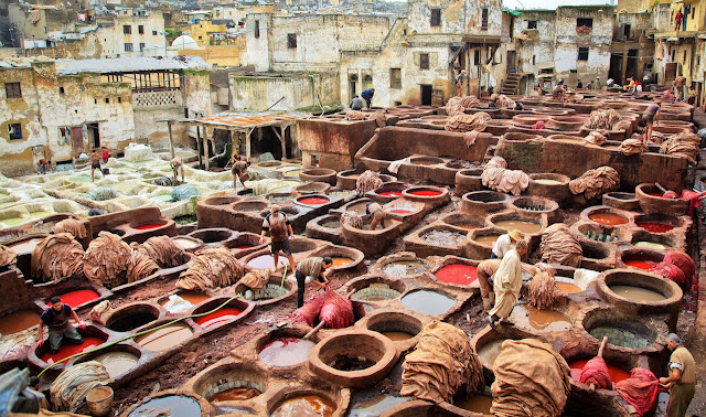 Image result for Tanneries in morocco