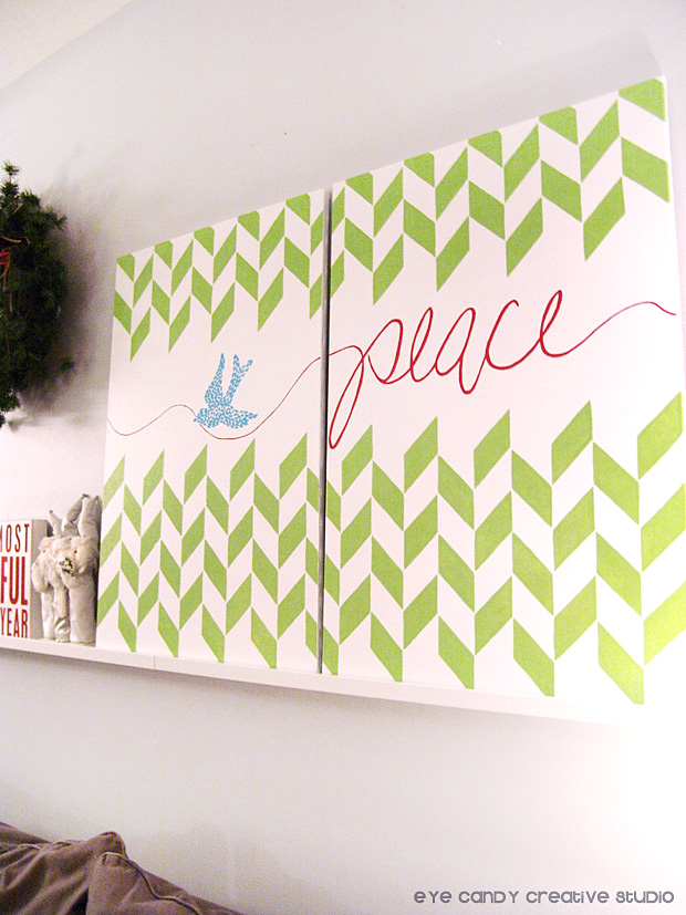 gallery wall art for christmas, peace artwork on canvas, painting canvas