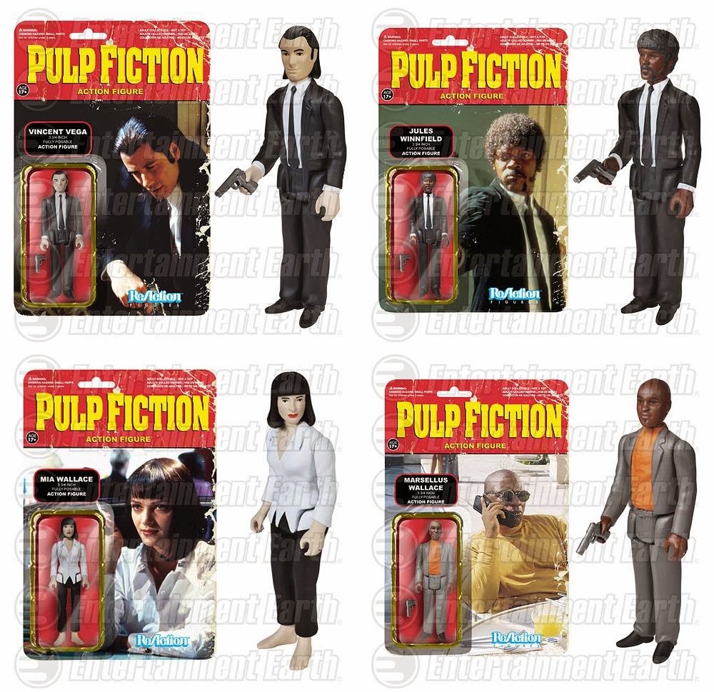 Pulp Fiction ReAction Retro Action Figures by Funko & Super7 - Vincent Vega, Jules Winnfield, Mia Wallace & Marsellus Wallace