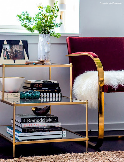 Tendências Pantone 2018 dourado na decoração