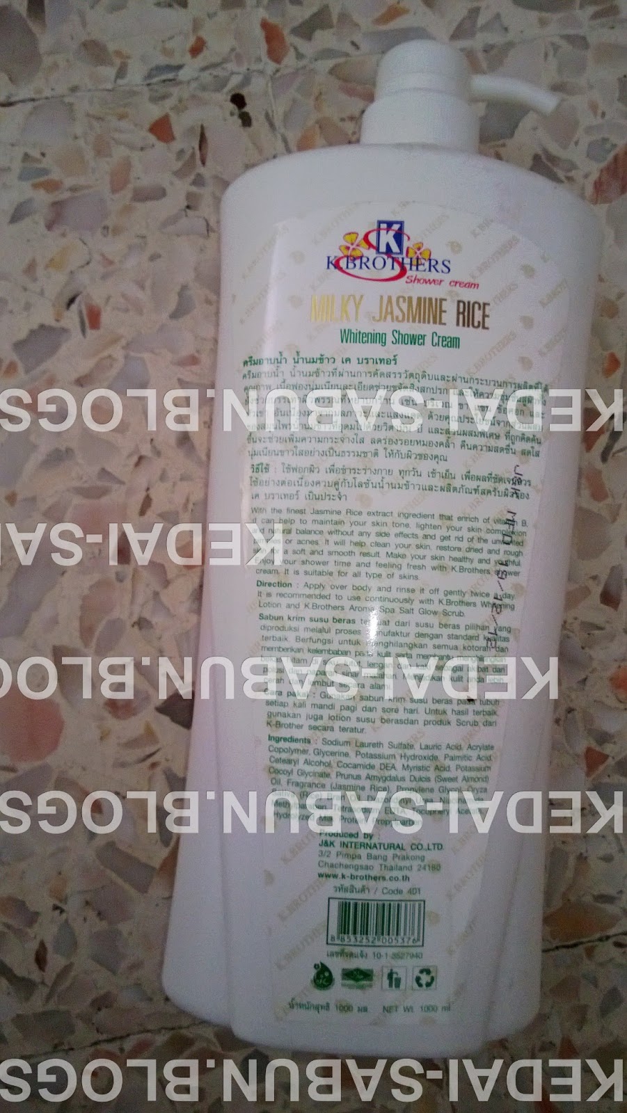 0164360516 PRODUK KECANTIKAN THAILAND KBROTHERS WHITENING SHOWER CREAM