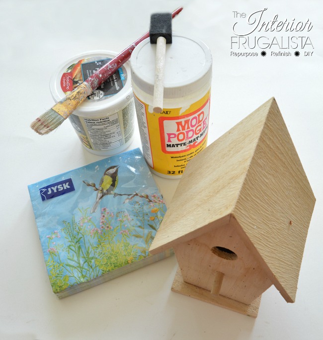6 Piece Paper Mache Mini Bird Houses Easter Decorate Present Decoupage 