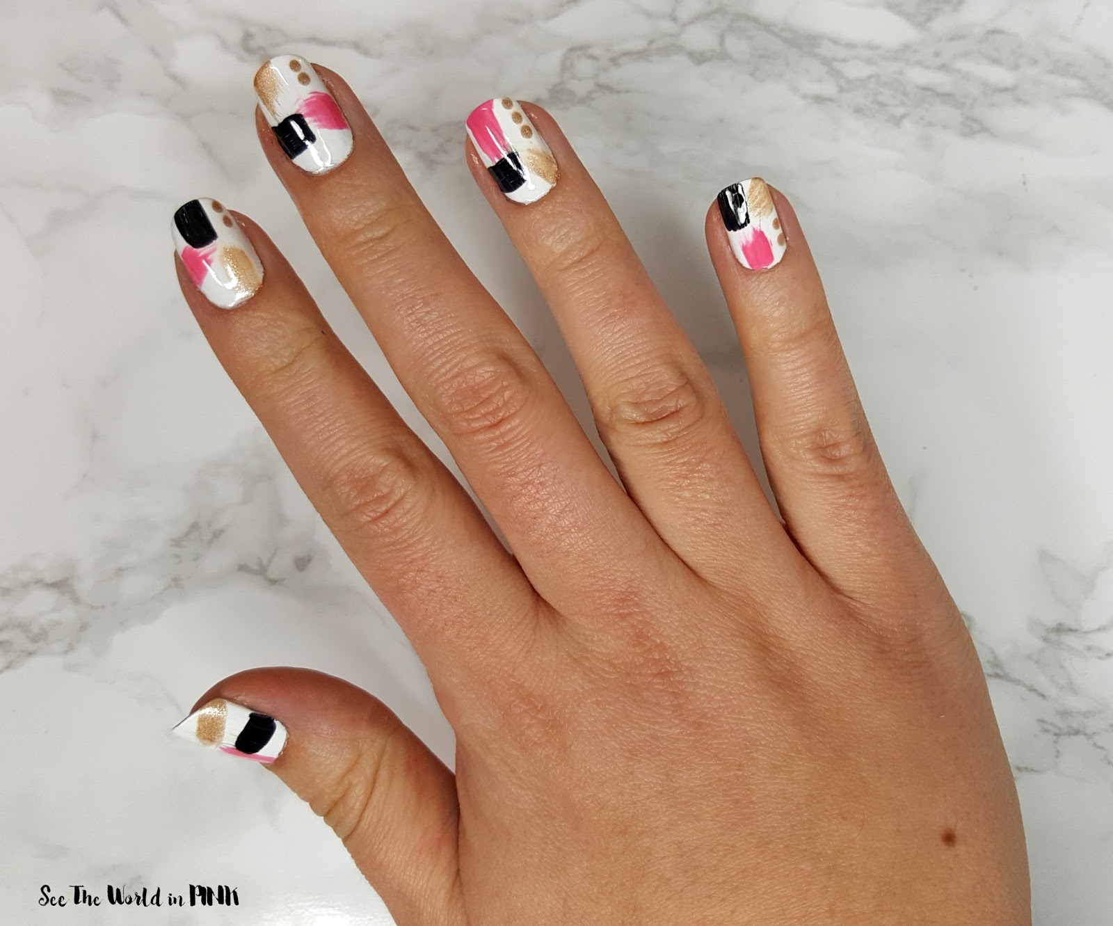 abstract nail art brush stroke