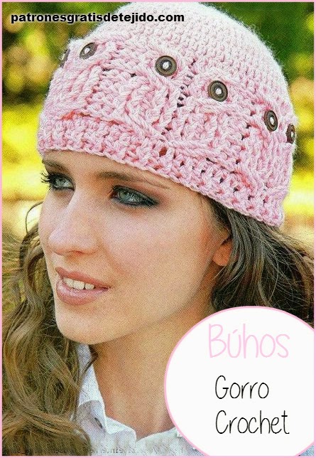 crochet de gorro de búhos - paso a paso