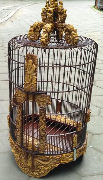 Sangkar Burung Anis Ukiran Bahan Fiber
