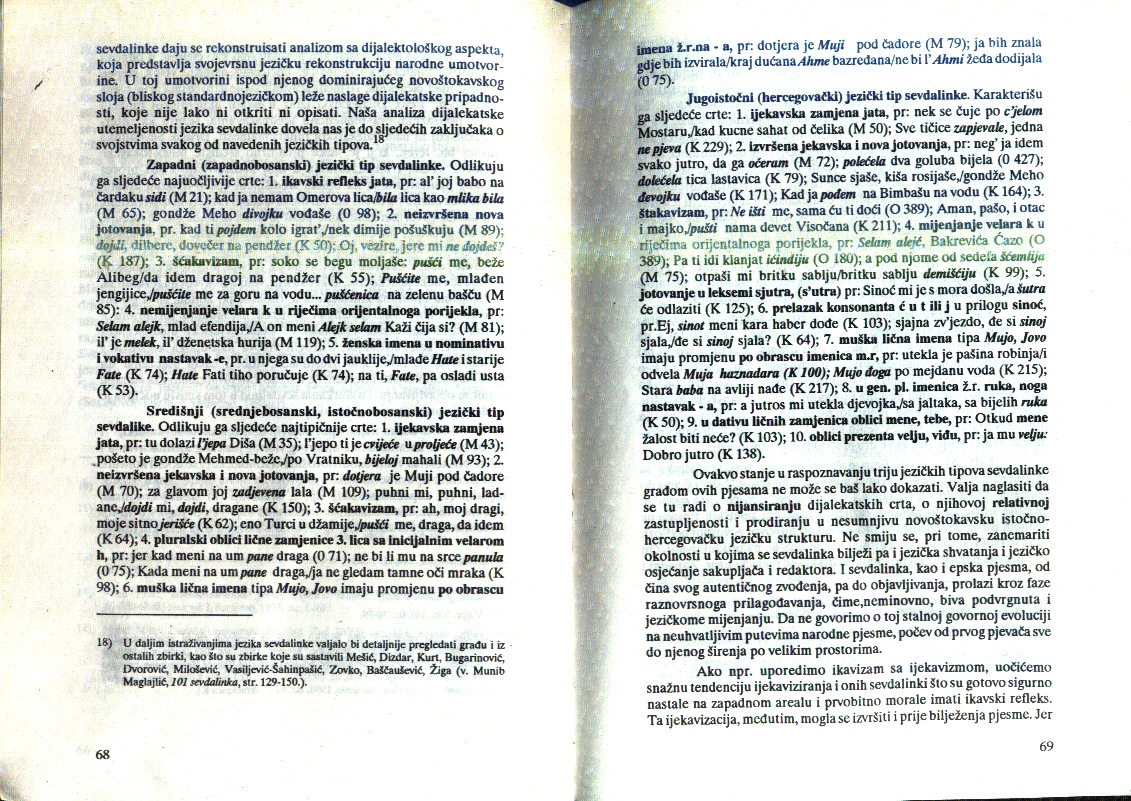 SEVDALINKE: Dževad A. Jahić: Jezički izvori sevdalinke. U: Jezik ...