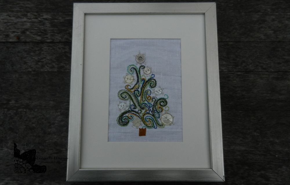 Designs by diligence embroidered swirly christmas tree