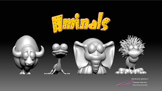 Aminals (series1) - Character design, Toys & 3D models by sculptor © Pierre Rouzier