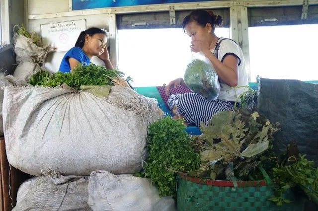 vegetable vendor Yangon Myanmar