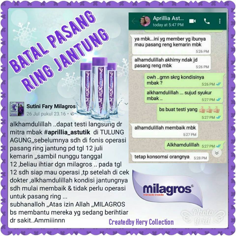 Harga Ring Jantung Vs Harga Air Milagros Stokis Milagros Surabaya Pusat