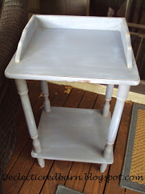 Eclectic Red Barn: Painted and Disressed Laminate Side Table 