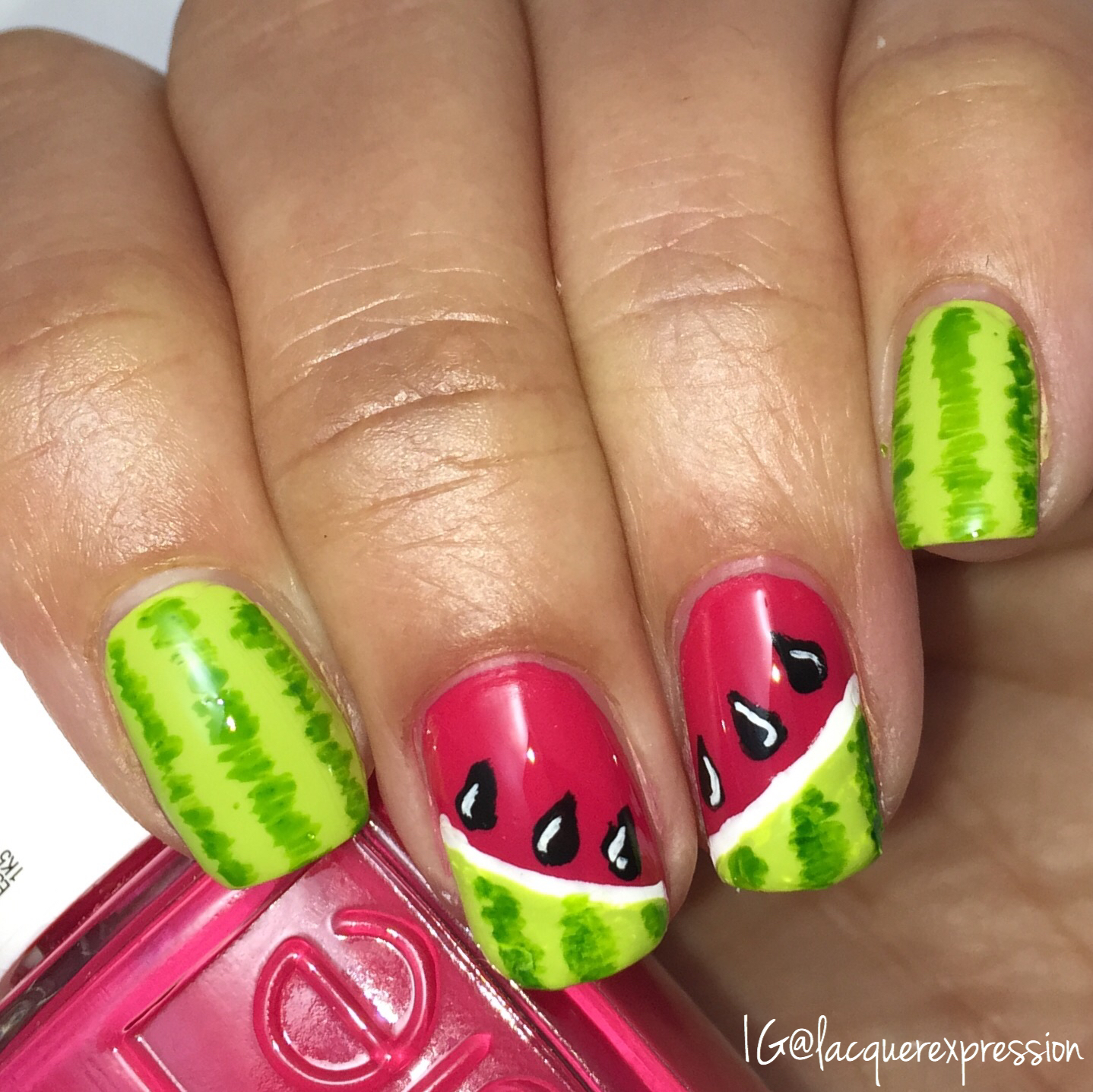 Nail Art - Watermelon Nails - LacquerExpression