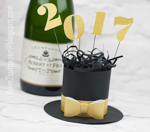 Happy New Year - Top Hat Party favors, top hat, 2017, New Years Eve, parties, party hats, ilove2cutpaper, Pazzles, Pazzles Inspiration, Pazzles Inspiration Vue, Inspiration Vue, Print and Cut, Pazzles Craft Room, Silhouette Cameo cutting machine, Brother Scan and Cut, Cricut, cutting collection, svg, wpc