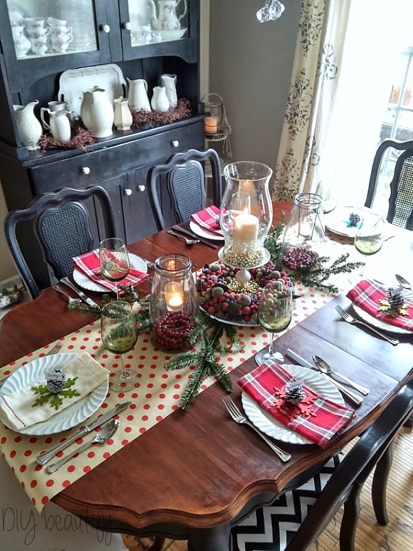 Setting a Christmas table