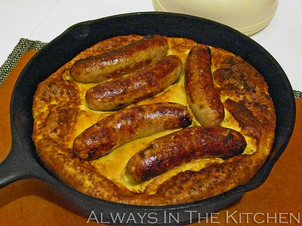 Dawna in the Kitchen Toad in the Hole Sausages in Yorkshire Pudding