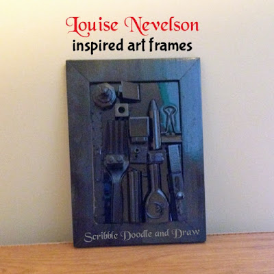 Louise Nevelson collage art for kids using found objects