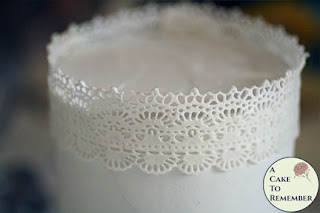 Edible lace on a cake