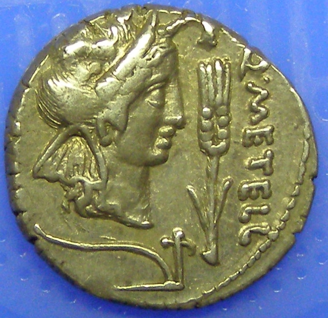 Denarius Quintus Caecilius Metellus Pius Scipio Nasica Mint Africa
