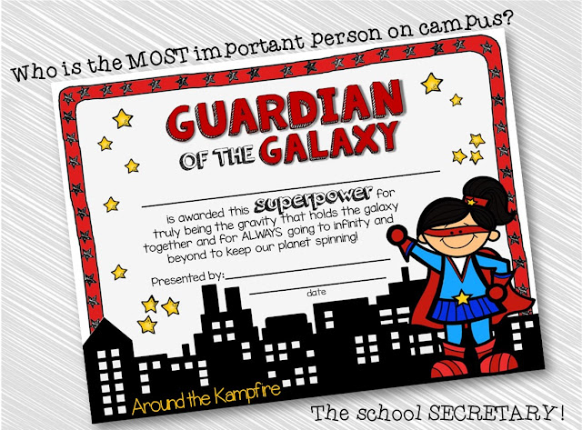 Superhero school secretary award