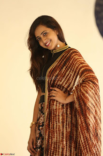 Lasya looks super cute in black choli Saree at Raja Meru Keka Press Meet ~  Exclusive 090