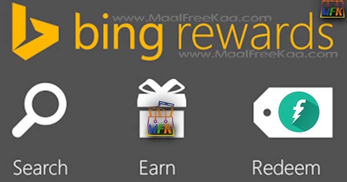 bing rewards earn money freecharge wallet reward