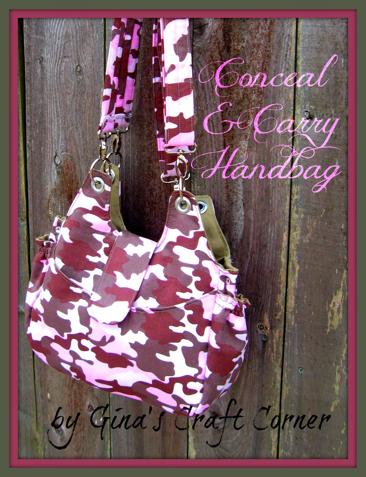Gina S Craft Corner Too Cute Pink Camo Handbag Conceal Carry Conceal And Carry Handbag By Gina S Craft Corner