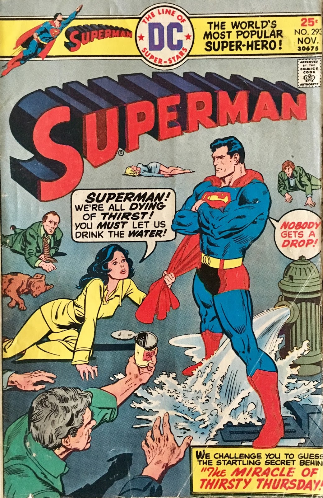 Superman 293 November 1975 The Miracle Of Thirsty Thursday Writer Superman 293 November 1975 The Miracle Of Thirsty Thursday Writer